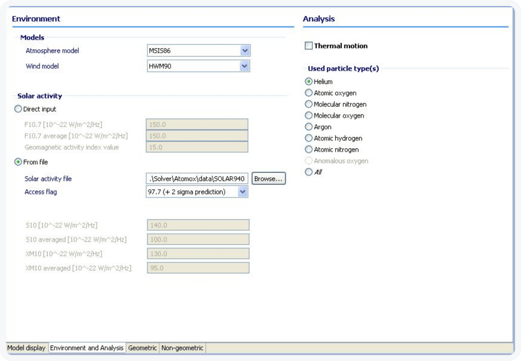 ATMOSPHERE & IONOSPHERE EDITOR